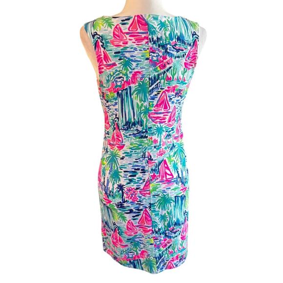 LILY PULITZER Pink Sailboat Print Shift Dress Size Small - Picture 2 of 8